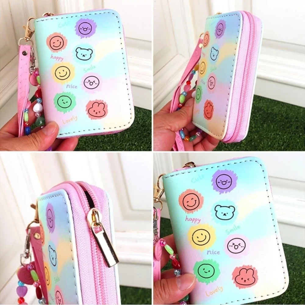 Colorful Kids Wallet with Beaded Strap